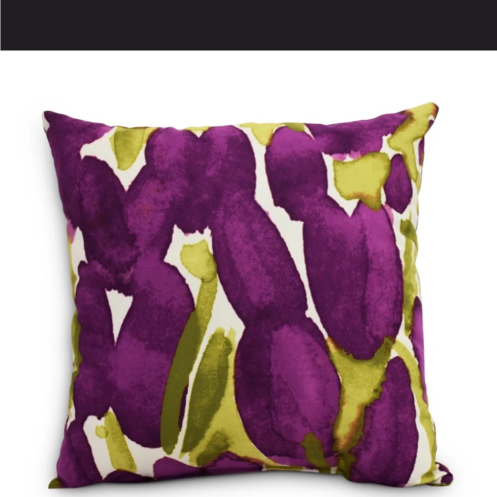 Vibrant Tulip Purple and Green Decorative Throw Pillow 16x16